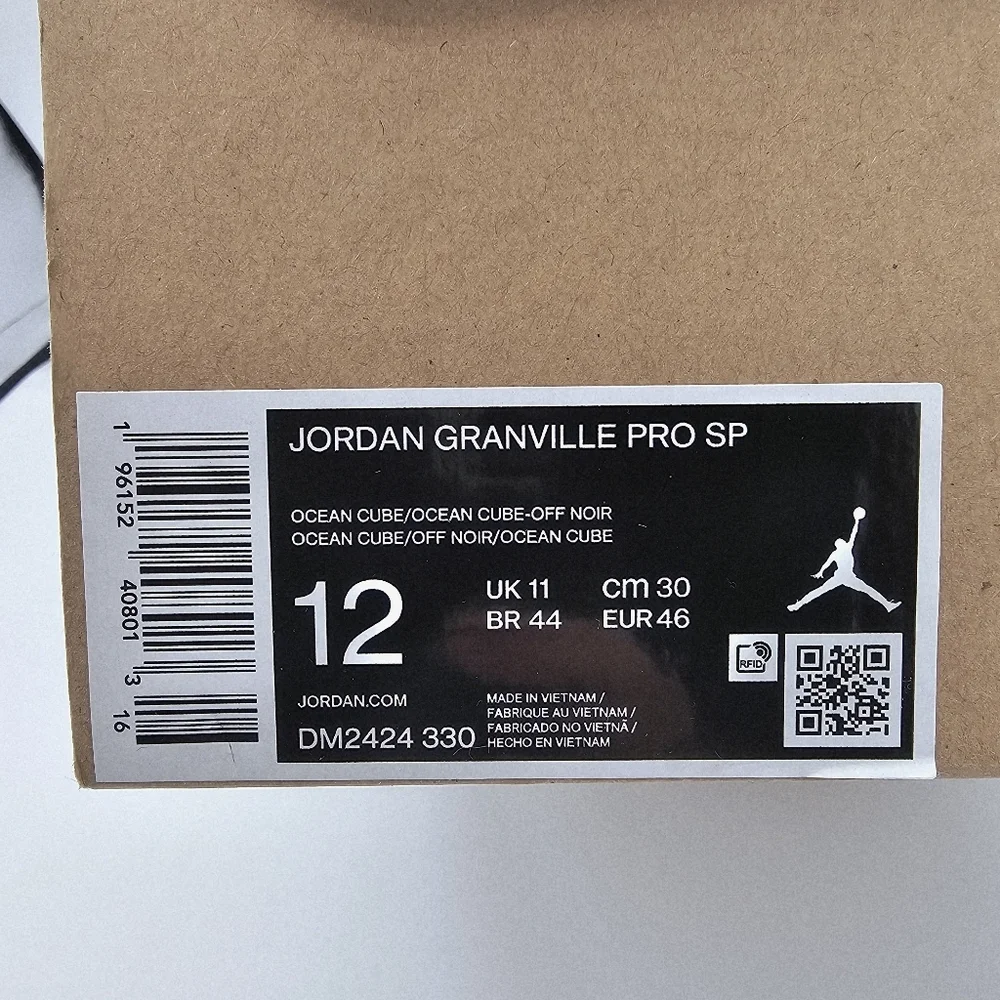 Nike Jordan Granville Pro SP Ocean Cube Off Noir Sneakers NIB